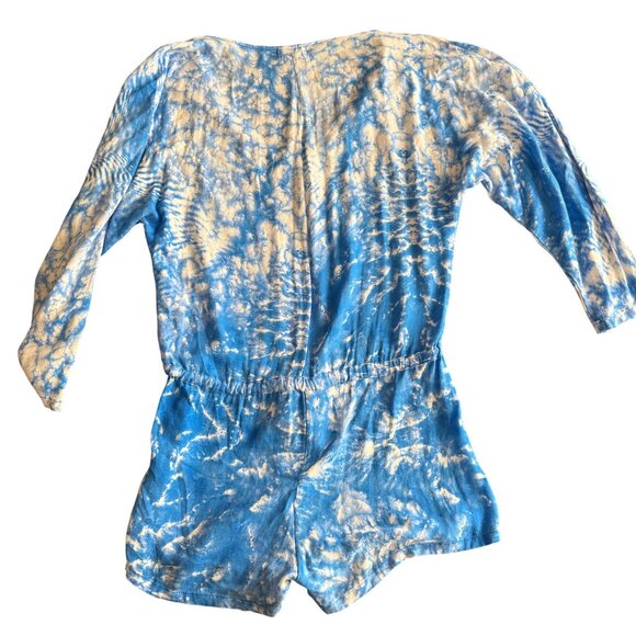 Mikoh Tie-Dye Rayon Blue & White Romper Size L/XL - Picture 4 of 7